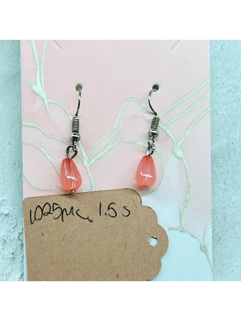 1025mc. Orange Dainty Earring